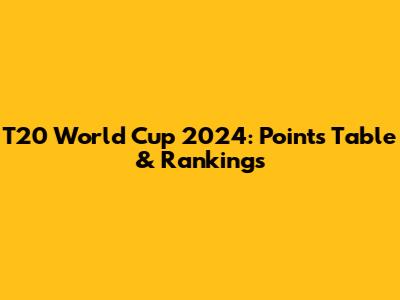 T20 World Cup 2024: Points Table & Rankings