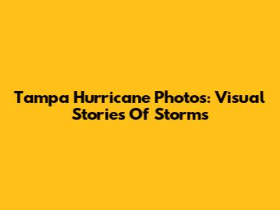 Tampa Hurricane Photos: Visual Stories Of Storms