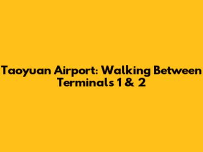 Taoyuan Airport: Walking Between Terminals 1 & 2