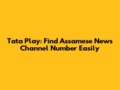 Tata Play: Find Assamese News Channel Number Easily