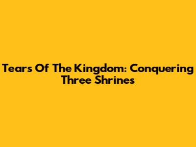 Tears Of The Kingdom: Conquering Three Shrines