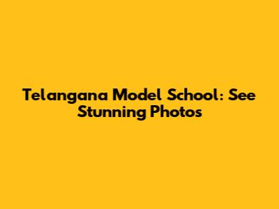Telangana Model School: See Stunning Photos