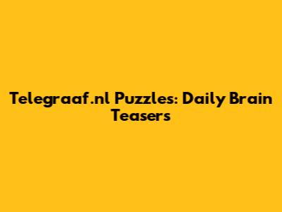 Telegraaf.nl Puzzles: Daily Brain Teasers