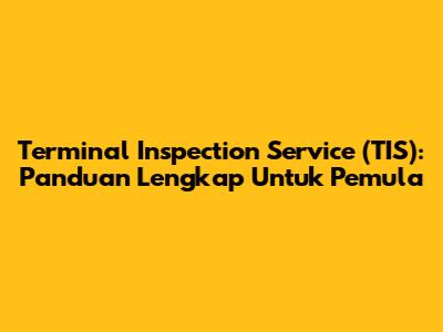 Terminal Inspection Service (TIS): Panduan Lengkap Untuk Pemula