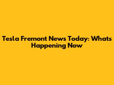 Tesla Fremont News Today: What's Happening Now