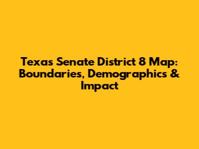 Texas Senate District 8 Map: Boundaries, Demographics & Impact