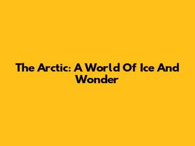 The Arctic: A World Of Ice And Wonder