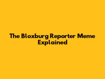 The Bloxburg Reporter Meme Explained