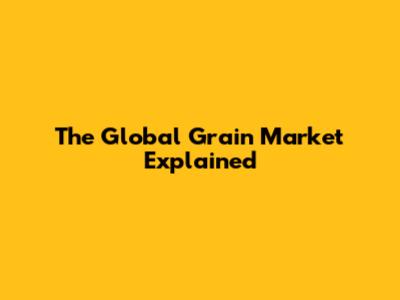 The Global Grain Market Explained