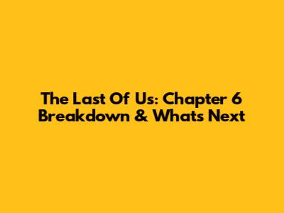 The Last Of Us: Chapter 6 Breakdown & What's Next