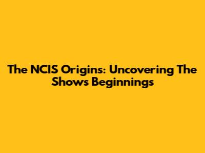 The NCIS Origins: Uncovering The Show's Beginnings