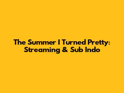 The Summer I Turned Pretty: Streaming & Sub Indo
