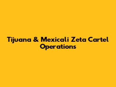 Tijuana & Mexicali Zeta Cartel Operations