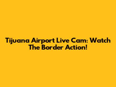 Tijuana Airport Live Cam: Watch The Border Action!