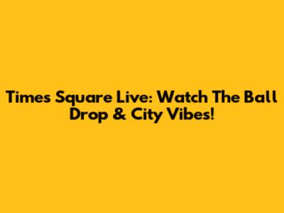 Times Square Live: Watch The Ball Drop & City Vibes!