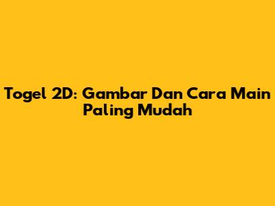 Togel 2D: Gambar Dan Cara Main Paling Mudah