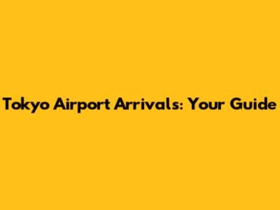 Tokyo Airport Arrivals: Your Guide