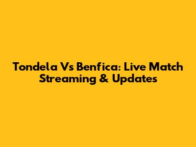 Tondela Vs Benfica: Live Match Streaming & Updates