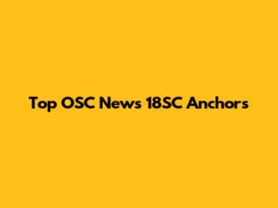 Top OSC News 18SC Anchors
