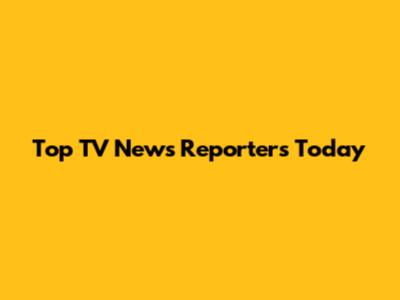 Top TV News Reporters Today