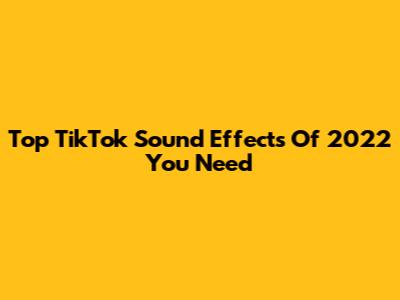 Top TikTok Sound Effects Of 2022 You Need