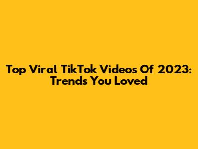 Top Viral TikTok Videos Of 2023: Trends You Loved