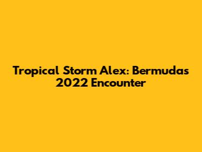 Tropical Storm Alex: Bermuda's 2022 Encounter