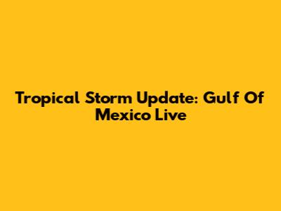 Tropical Storm Update: Gulf Of Mexico Live