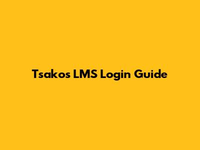 Tsakos LMS Login Guide
