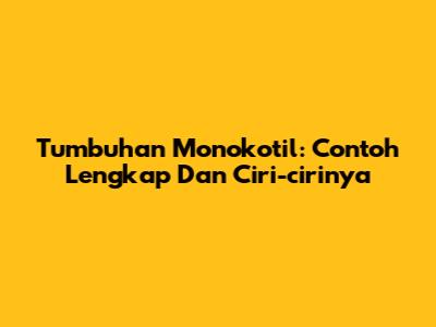 Tumbuhan Monokotil: Contoh Lengkap Dan Ciri-cirinya