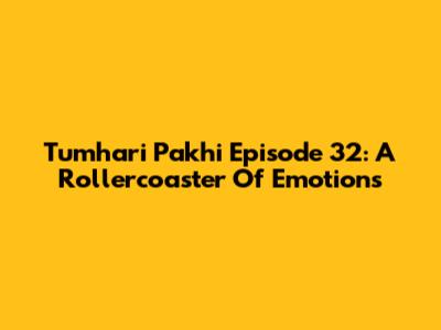Tumhari Pakhi Episode 32: A Rollercoaster Of Emotions