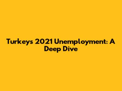 Turkey's 2021 Unemployment: A Deep Dive