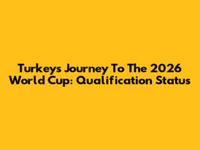 Turkey's Journey To The 2026 World Cup: Qualification Status