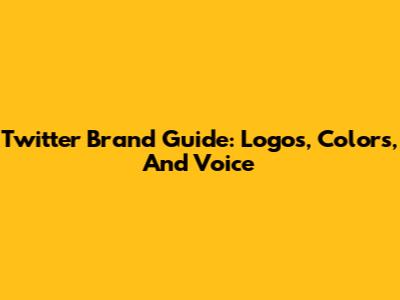 Twitter Brand Guide: Logos, Colors, And Voice