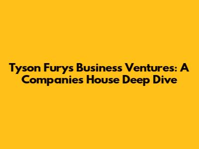 Tyson Fury's Business Ventures: A Companies House Deep Dive