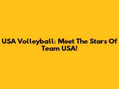 USA Volleyball: Meet The Stars Of Team USA!