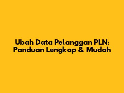 Ubah Data Pelanggan PLN: Panduan Lengkap & Mudah