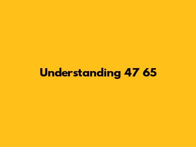 Understanding 47 65