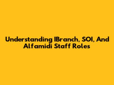 Understanding IBranch, SOI, And Alfamidi Staff Roles