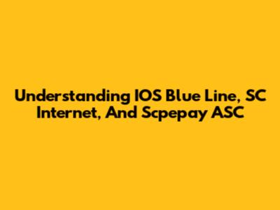 Understanding IOS Blue Line, SC Internet, And Scpepay ASC