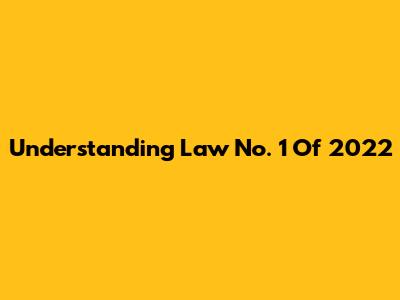Understanding Law No. 1 Of 2022