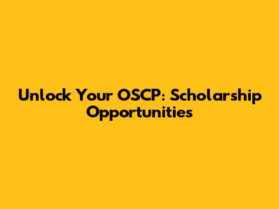 Unlock Your OSCP: Scholarship Opportunities