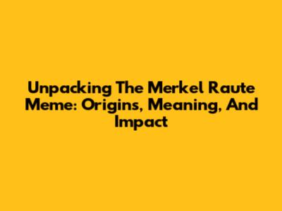 Unpacking The Merkel Raute Meme: Origins, Meaning, And Impact