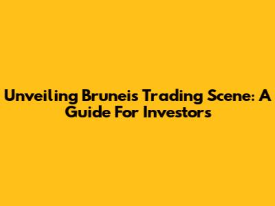 Unveiling Brunei's Trading Scene: A Guide For Investors