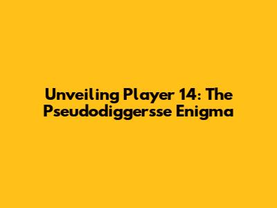Unveiling Player 14: The Pseudodiggersse Enigma