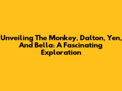 Unveiling The Monkey, Dalton, Yen, And Bella: A Fascinating Exploration