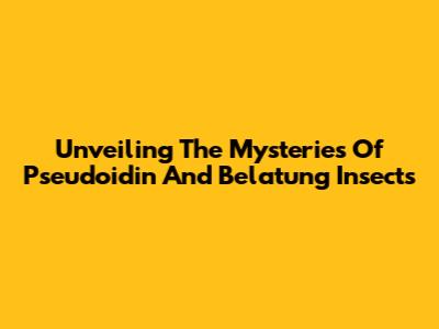 Unveiling The Mysteries Of Pseudoidin And Belatung Insects