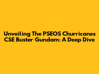 Unveiling The PSEOS Churricanes CSE Buster Gundam: A Deep Dive