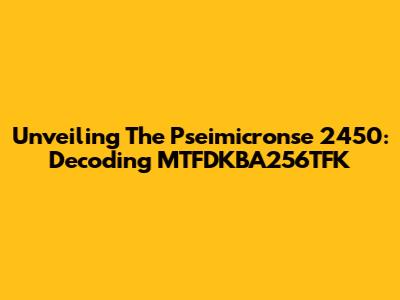 Unveiling The Pseimicronse 2450: Decoding MTFDKBA256TFK