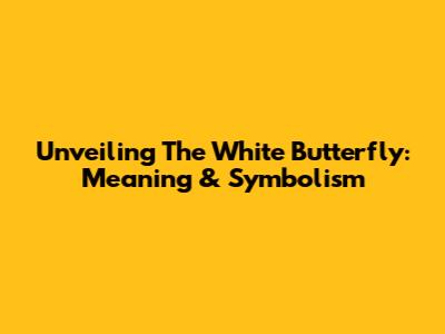 Unveiling The White Butterfly: Meaning & Symbolism